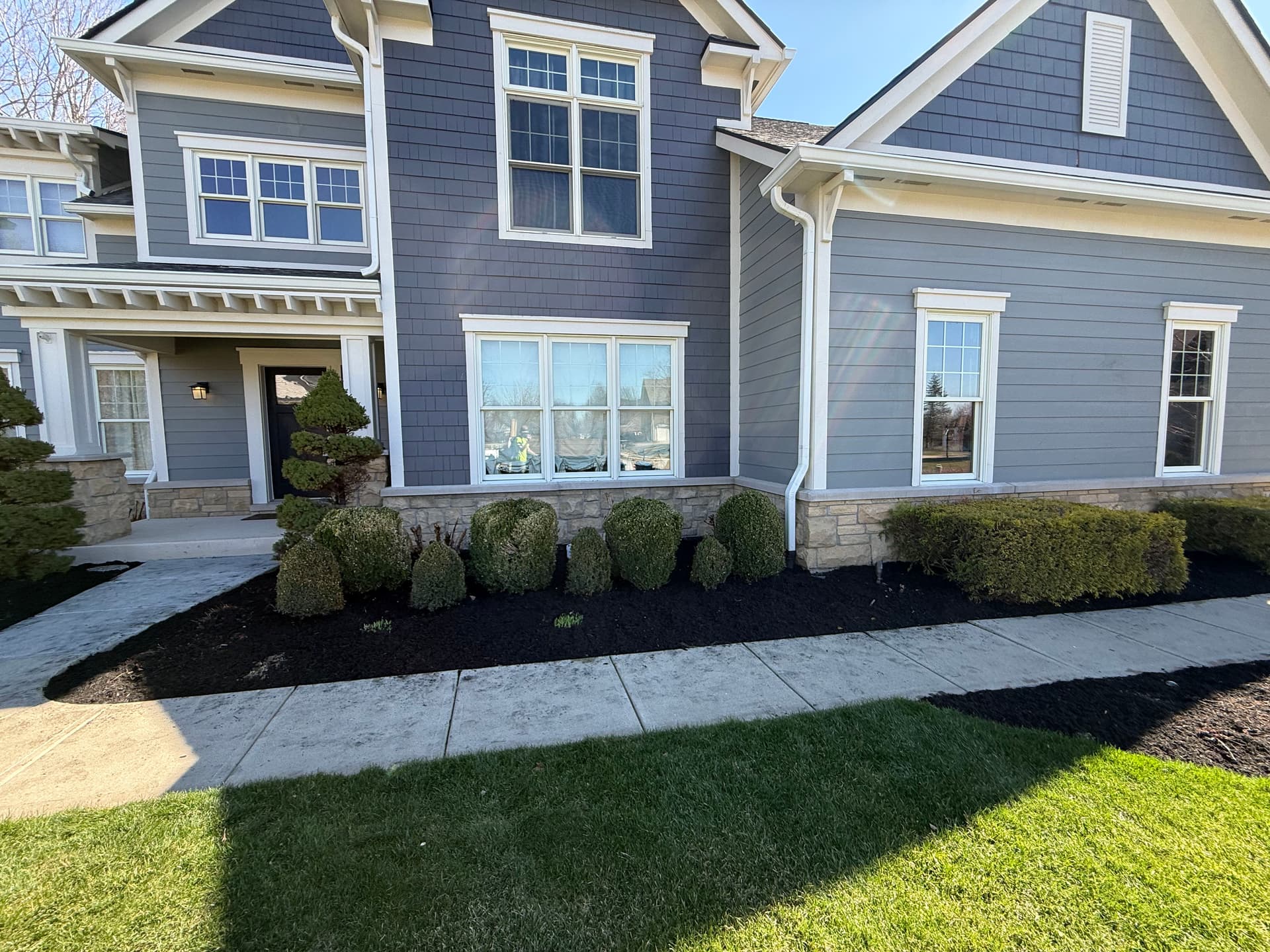 Gallery photos for Inviting Spring with Fresh Mulch and Trimmed Shrubs in Fishers: Image #1
