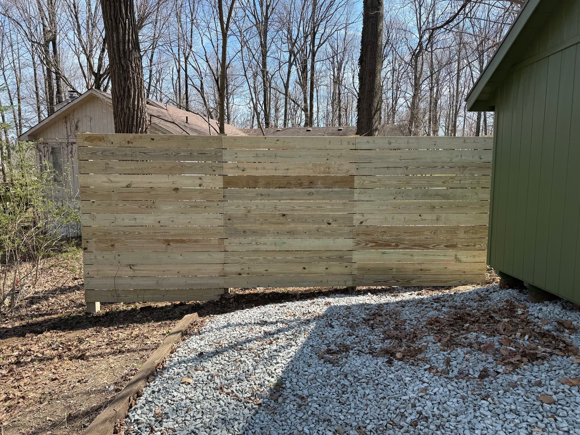 Beautiful Wooden Fence Completed in Cicero image